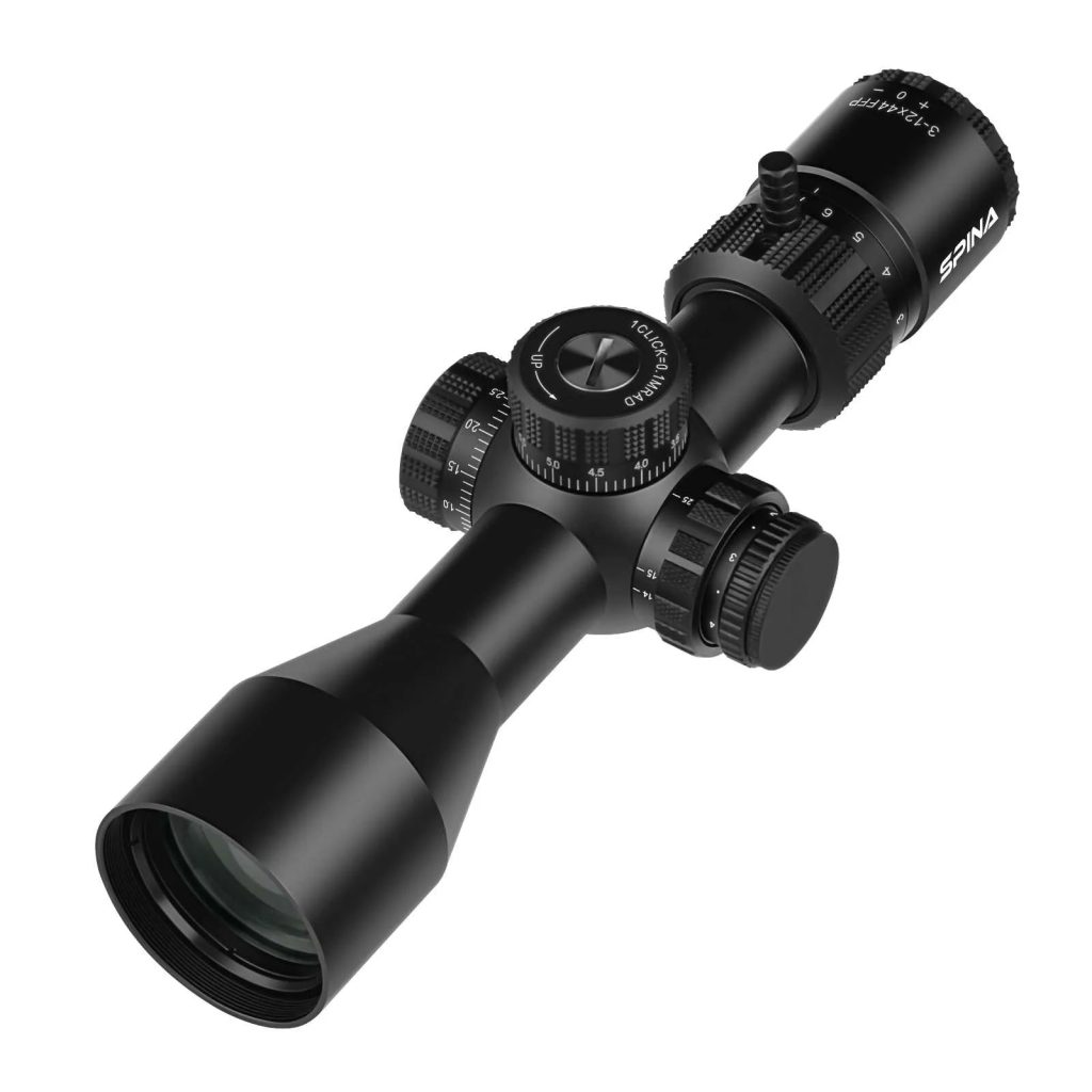 WolfChase CV 3-12x44E first focal plane scope turrets