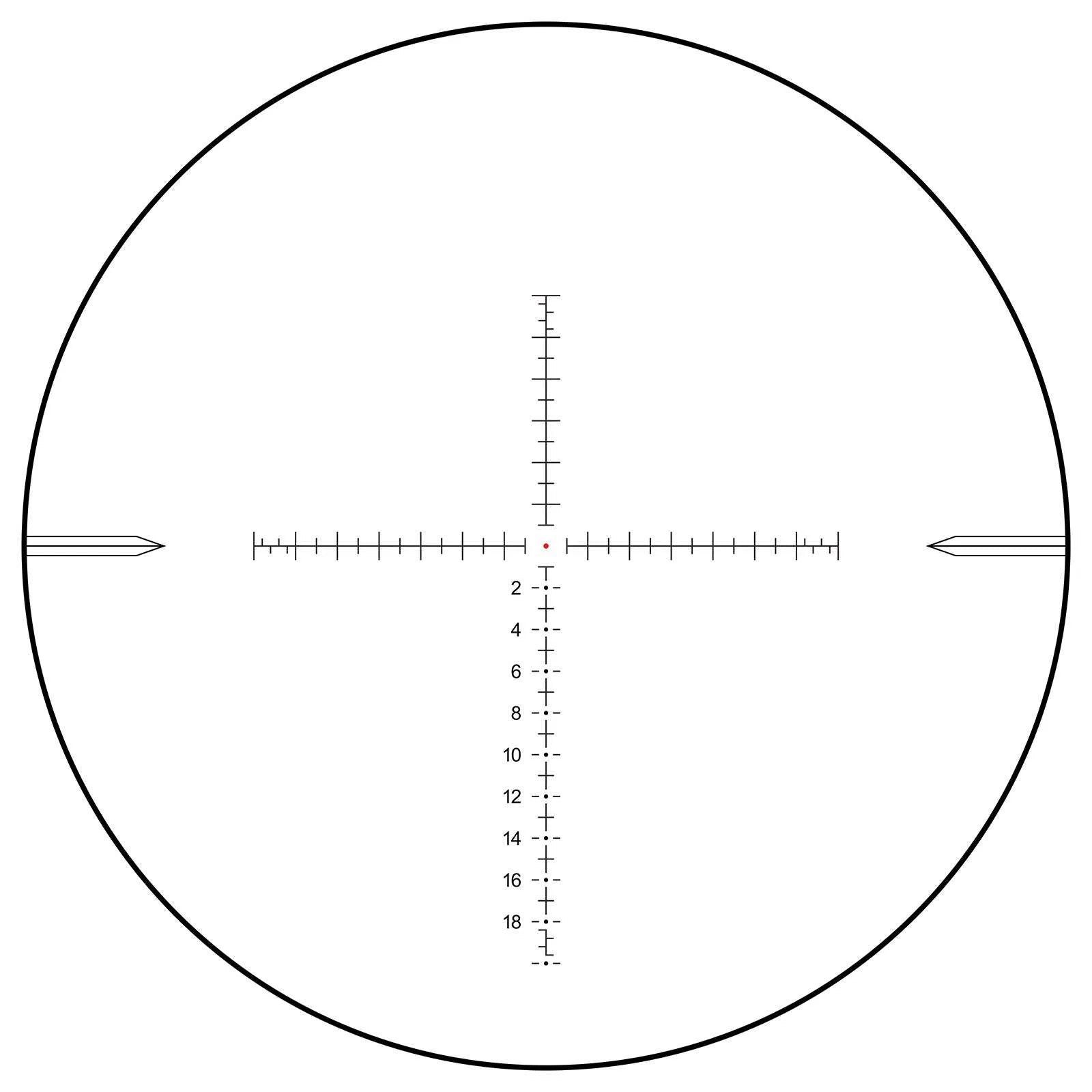 Spinaoptics WolfChase CV 3-12x44E FFP rifle scope with a matt black finish, showing the objective lens and adjustment turrets. — view 2